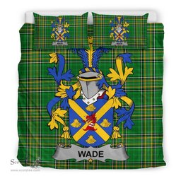 Irish Wade Coat of Arms Family Crest Ireland Bedding Set Irish National Tartan Irish County Bedding Set Duvet Covers