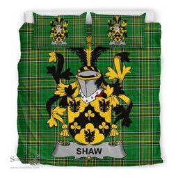 Irish Shaw Coat of Arms Family Crest Ireland Bedding Set Irish National Tartan Irish County Bedding Set Duvet Covers