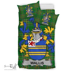 Irish Wallis Coat of Arms Family Crest Ireland Bedding Set Irish National Tartan Irish County Bedding Set Duvet Covers