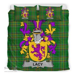 Irish Lacy or De Lacy Coat of Arms Family Crest Ireland Bedding Set Irish National Tartan Irish County Bedding Set Duvet Covers