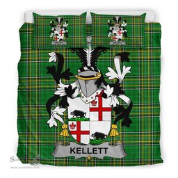 Irish Kellett Coat of Arms Family Crest Ireland Bedding Set Irish National Tartan Irish County Bedding Set Duvet Covers