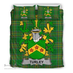 Irish Turley Coat of Arms Family Crest Ireland Bedding Set Irish National Tartan Irish County Bedding Set Duvet Covers