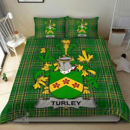 Irish Turley Coat of Arms Family Crest Ireland Bedding Set Irish National Tartan Irish County Bedding Set Duvet Covers