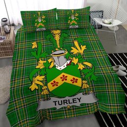 Irish Turley Coat of Arms Family Crest Ireland Bedding Set Irish National Tartan Irish County Bedding Set Duvet Covers