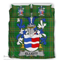 Irish Elliott Coat of Arms Family Crest Ireland Bedding Set Irish National Tartan Irish County Bedding Set Duvet Covers