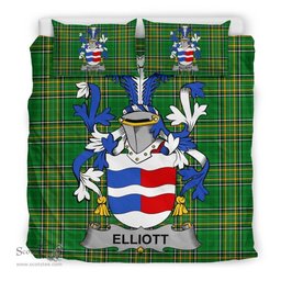 Irish Elliott Coat of Arms Family Crest Ireland Bedding Set Irish National Tartan Irish County Bedding Set Duvet Covers