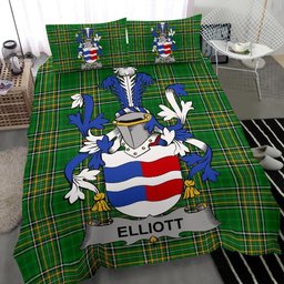 Irish Elliott Coat of Arms Family Crest Ireland Bedding Set Irish National Tartan Irish County Bedding Set Duvet Covers
