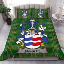 Irish Elliott Coat of Arms Family Crest Ireland Bedding Set Irish National Tartan Irish County Bedding Set Duvet Covers