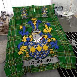 Irish Stopford Coat of Arms Family Crest Ireland Bedding Set Irish National Tartan Irish County Bedding Set Duvet Covers