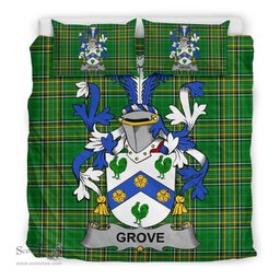 Irish Grove Coat of Arms Family Crest Ireland Bedding Set Irish National Tartan Irish County Bedding Set Duvet Covers