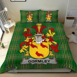 Irish Gormley or O'Gormley Coat of Arms Family Crest Ireland Bedding Set Irish National Tartan Irish County Bedding Set Duvet Covers