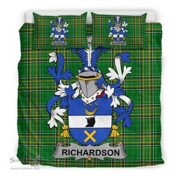 Irish Richardson Coat of Arms Family Crest Ireland Bedding Set Irish National Tartan Irish County Bedding Set Duvet Covers