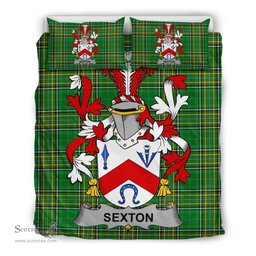 Irish Sexton Coat of Arms Family Crest Ireland Bedding Set Irish National Tartan Irish County Bedding Set Duvet Covers