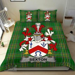 Irish Sexton Coat of Arms Family Crest Ireland Bedding Set Irish National Tartan Irish County Bedding Set Duvet Covers