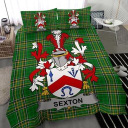 Irish Sexton Coat of Arms Family Crest Ireland Bedding Set Irish National Tartan Irish County Bedding Set Duvet Covers