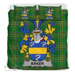 Irish Baker Coat of Arms Family Crest Ireland Bedding Set Irish National Tartan Irish County Bedding Set Duvet Covers