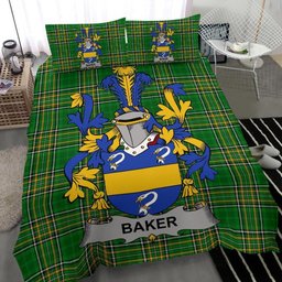 Irish Baker Coat of Arms Family Crest Ireland Bedding Set Irish National Tartan Irish County Bedding Set Duvet Covers