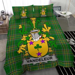 Irish Vandeleur Coat of Arms Family Crest Ireland Bedding Set Irish National Tartan Irish County Bedding Set Duvet Covers