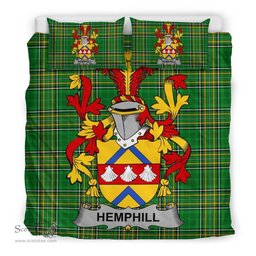 Irish Hemphill Coat of Arms Family Crest Ireland Bedding Set Irish National Tartan Irish County Bedding Set Duvet Covers