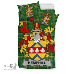 Irish Hemphill Coat of Arms Family Crest Ireland Bedding Set Irish National Tartan Irish County Bedding Set Duvet Covers