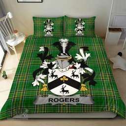 Irish Rogers Coat of Arms Family Crest Ireland Bedding Set Irish National Tartan Irish County Bedding Set Duvet Covers