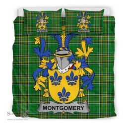 Irish Montgomery Coat of Arms Family Crest Ireland Bedding Set Irish National Tartan Irish County Bedding Set Duvet Covers