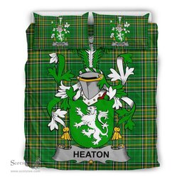 Irish Heaton Coat of Arms Family Crest Ireland Bedding Set Irish National Tartan Irish County Bedding Set Duvet Covers