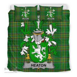 Irish Heaton Coat of Arms Family Crest Ireland Bedding Set Irish National Tartan Irish County Bedding Set Duvet Covers