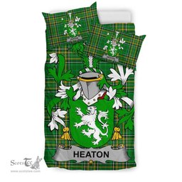 Irish Heaton Coat of Arms Family Crest Ireland Bedding Set Irish National Tartan Irish County Bedding Set Duvet Covers