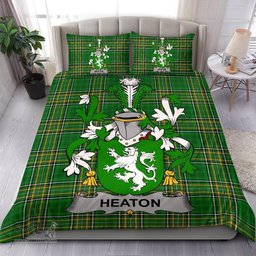 Irish Heaton Coat of Arms Family Crest Ireland Bedding Set Irish National Tartan Irish County Bedding Set Duvet Covers