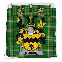 Irish Morris Coat of Arms Family Crest Ireland Bedding Set Irish National Tartan Irish County Bedding Set Duvet Covers