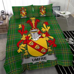 Irish Umfre Coat of Arms Family Crest Ireland Bedding Set Irish National Tartan Irish County Bedding Set Duvet Covers