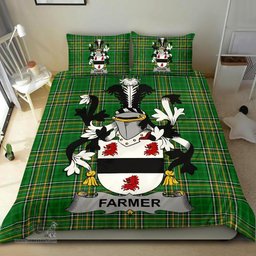 Irish Farmer Coat of Arms Family Crest Ireland Bedding Set Irish National Tartan Irish County Bedding Set Duvet Covers