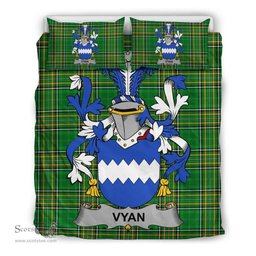 Irish Vyan Coat of Arms Family Crest Ireland Bedding Set Irish National Tartan Irish County Bedding Set Duvet Covers