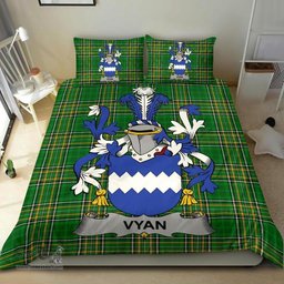 Irish Vyan Coat of Arms Family Crest Ireland Bedding Set Irish National Tartan Irish County Bedding Set Duvet Covers