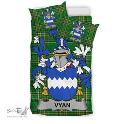Irish Vyan Coat of Arms Family Crest Ireland Bedding Set Irish National Tartan Irish County Bedding Set Duvet Covers