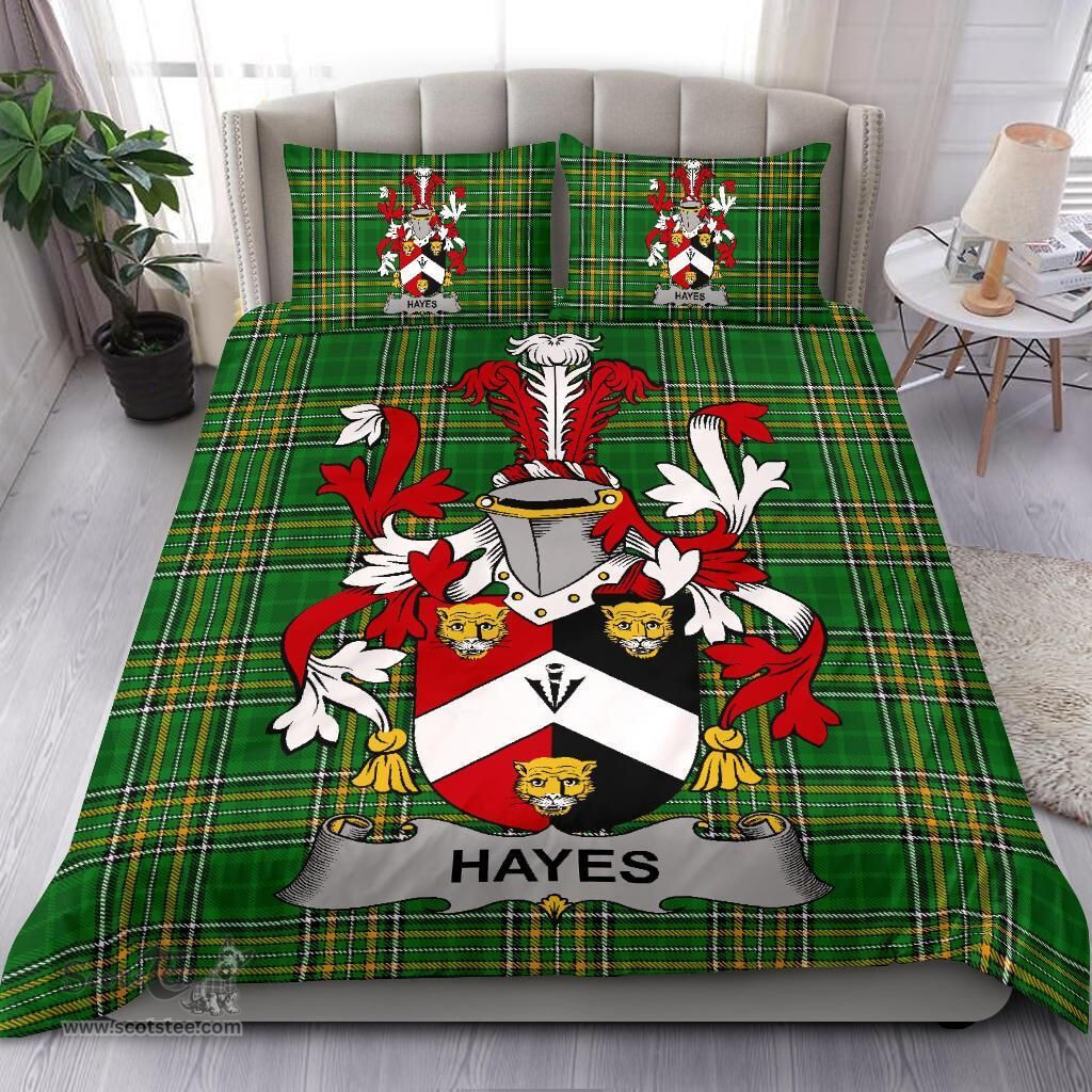 Irish Hayes Coat of Arms Family Crest Ireland Bedding Set Irish National Tartan Irish County Bedding Set Duvet Covers