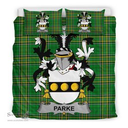 Irish Parke Coat of Arms Family Crest Ireland Bedding Set Irish National Tartan Irish County Bedding Set Duvet Covers