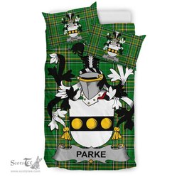 Irish Parke Coat of Arms Family Crest Ireland Bedding Set Irish National Tartan Irish County Bedding Set Duvet Covers