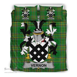 Irish Vernon Coat of Arms Family Crest Ireland Bedding Set Irish National Tartan Irish County Bedding Set Duvet Covers