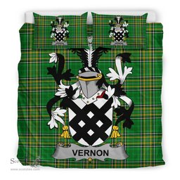 Irish Vernon Coat of Arms Family Crest Ireland Bedding Set Irish National Tartan Irish County Bedding Set Duvet Covers