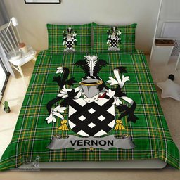 Irish Vernon Coat of Arms Family Crest Ireland Bedding Set Irish National Tartan Irish County Bedding Set Duvet Covers