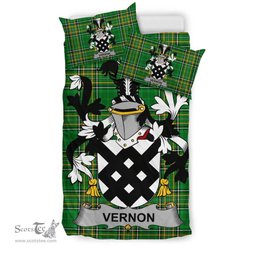 Irish Vernon Coat of Arms Family Crest Ireland Bedding Set Irish National Tartan Irish County Bedding Set Duvet Covers