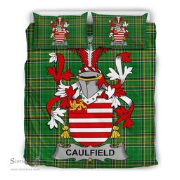 Irish Caulfield or Gaffney Coat of Arms Family Crest Ireland Bedding Set Irish National Tartan Irish County Bedding Set Duvet Covers