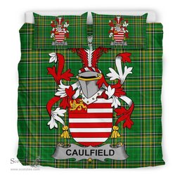 Irish Caulfield or Gaffney Coat of Arms Family Crest Ireland Bedding Set Irish National Tartan Irish County Bedding Set Duvet Covers