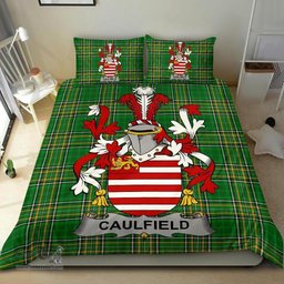 Irish Caulfield or Gaffney Coat of Arms Family Crest Ireland Bedding Set Irish National Tartan Irish County Bedding Set Duvet Covers