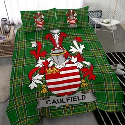 Irish Caulfield or Gaffney Coat of Arms Family Crest Ireland Bedding Set Irish National Tartan Irish County Bedding Set Duvet Covers
