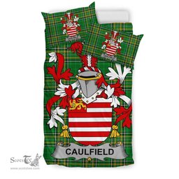 Irish Caulfield or Gaffney Coat of Arms Family Crest Ireland Bedding Set Irish National Tartan Irish County Bedding Set Duvet Covers