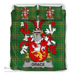 Irish Grace Coat of Arms Family Crest Ireland Bedding Set Irish National Tartan Irish County Bedding Set Duvet Covers