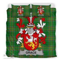 Irish Grace Coat of Arms Family Crest Ireland Bedding Set Irish National Tartan Irish County Bedding Set Duvet Covers
